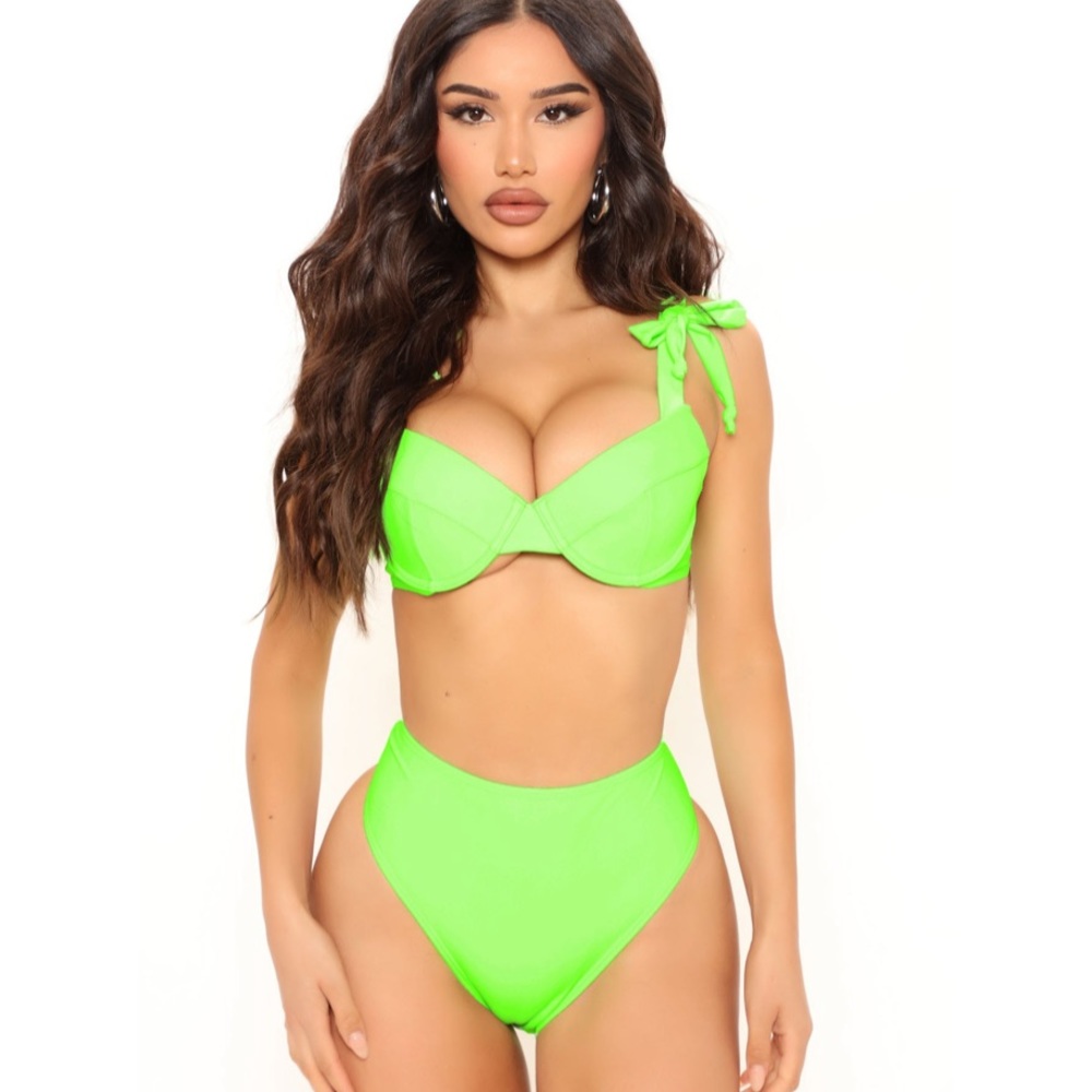 The Beach Is Calling 2 Piece Bikini - Neon Green